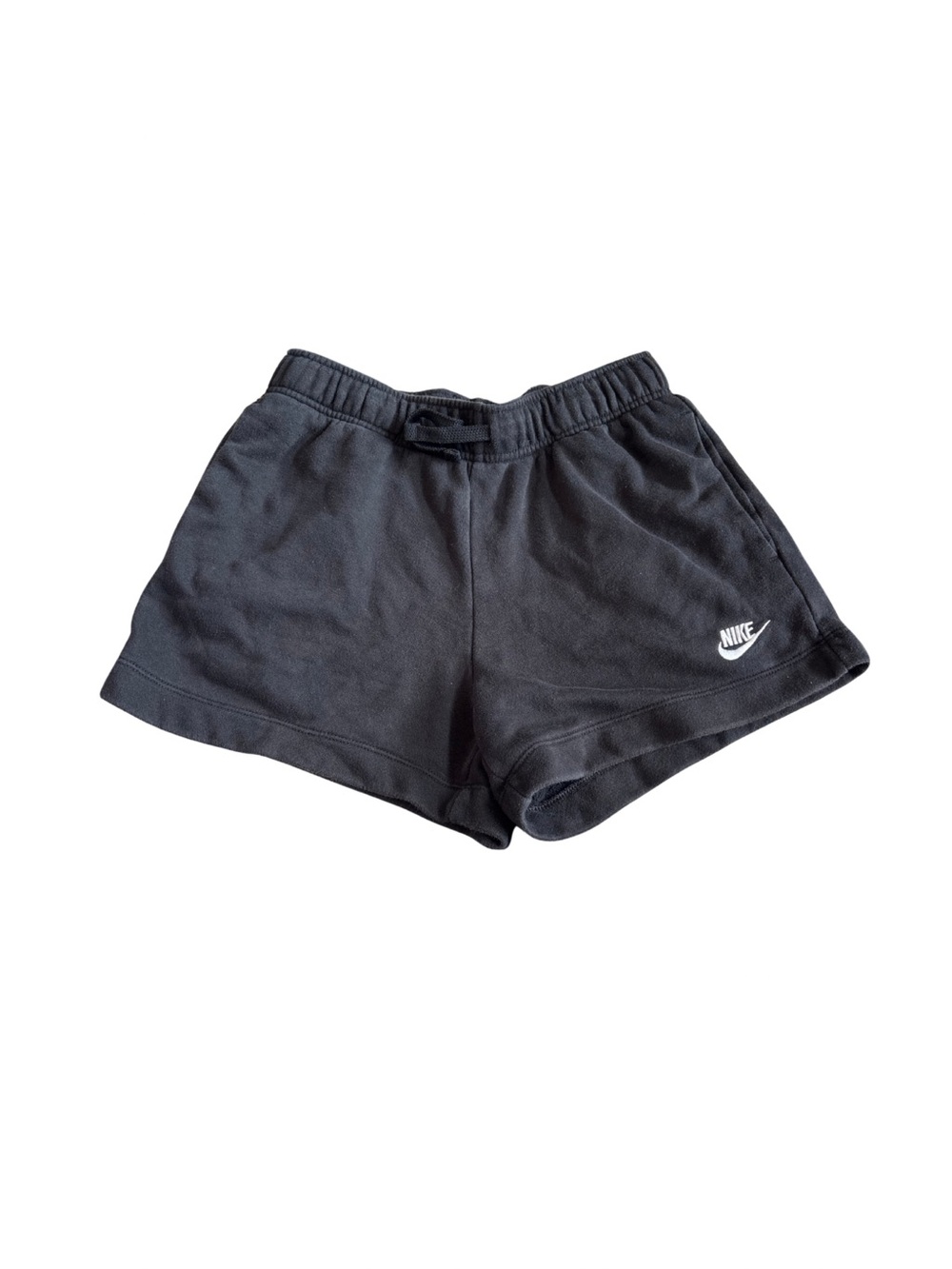Nike Women's Black Athletic Drawstring Shorts with White Swoosh